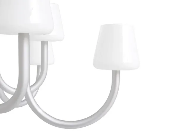 Apollo Chandelier 1065, hvid opalglas fra Hay