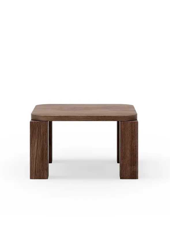 Atlas Sofabord 600x600, Smoked Oak fra New Works