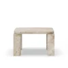 Atlas Sofabord 600x600, Unfilled Travertine fra New Works