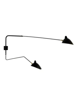Big Wall Lamp w/2 Rotating Arms, 1 Straight, 1 Curved af Serge Mouille