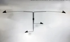 Big Wall Lamp w/4 Rotating Straight Arms af Serge Mouille