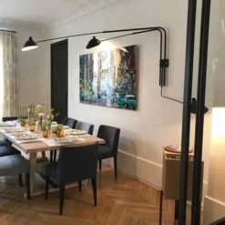 Big Wall Lamp w/3 Rotating Straight Arms af Serge Mouille