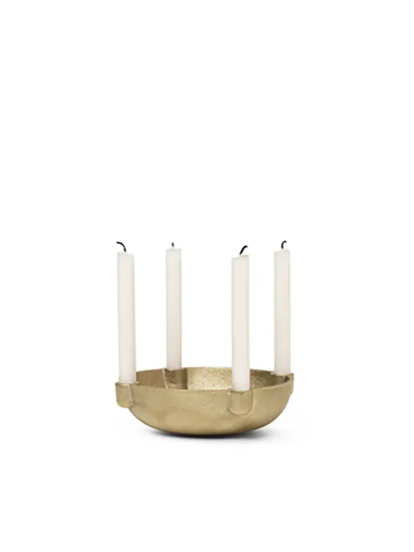 Bowl Candle Holder Brass, Small fra Ferm Living