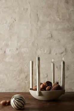 Bowl Candle Holder Ceramic, Large fra Ferm Living