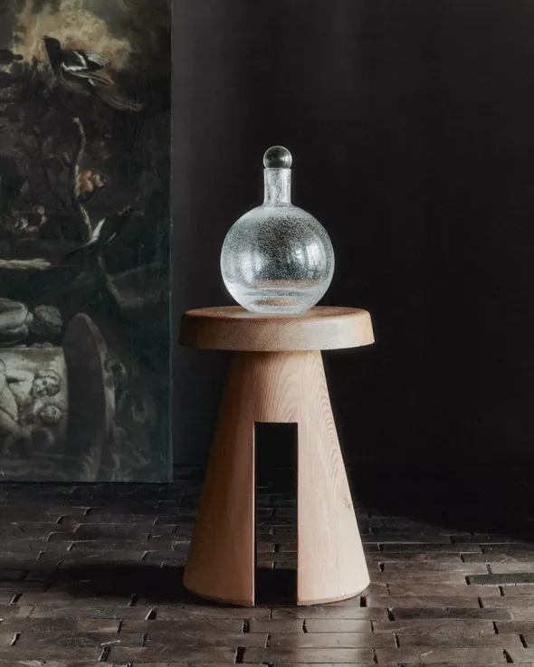 Bubble Glass Carafe Round fra Louise Roe