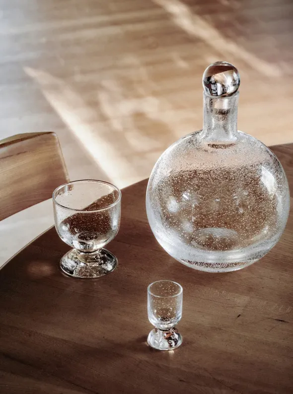 Bubble Glass Carafe Round fra Louise Roe
