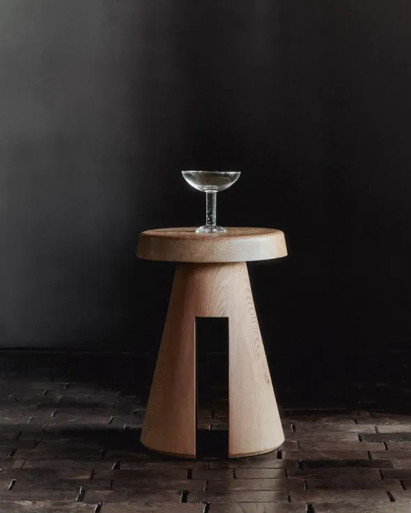 Bubble Glass Champagne Coupe, plain top fra Louise Roe