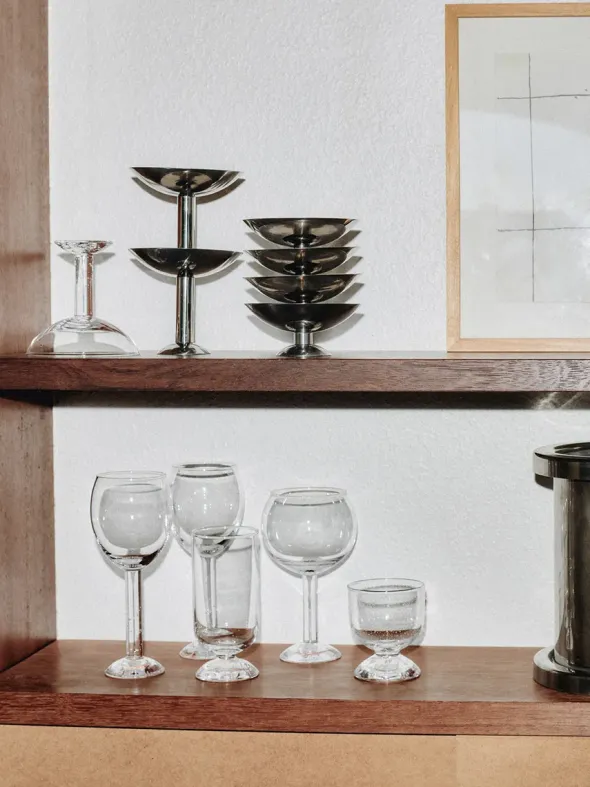 Bubble Glass Wine, plain top fra Louise Roe