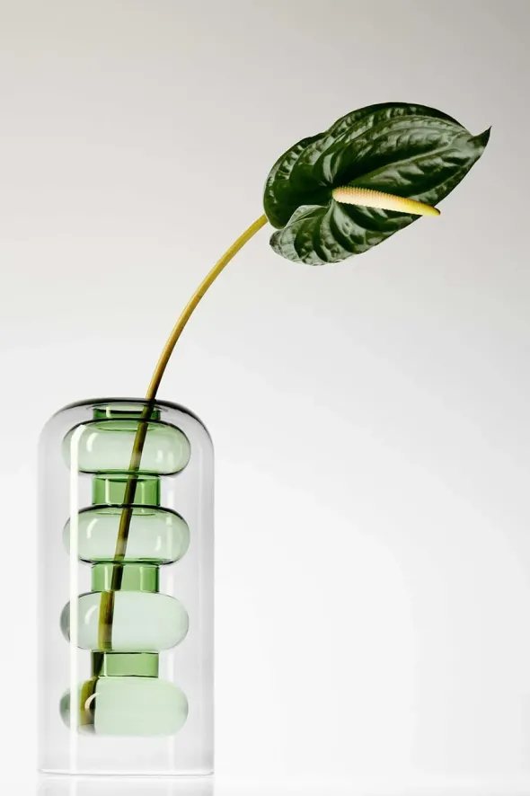 Bump Vase Tall Green fra Tom Dixon