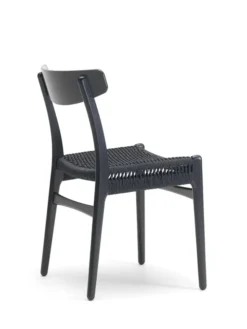 CH23 Spisestol, sort eg med sort flet af Hans J. Wegner