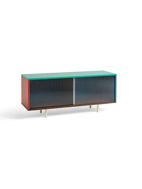 Colour Cabinet, medium med glasdøre fra Hay