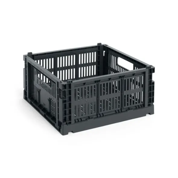 Colour Crate Medium Square, Charcoal fra Hay