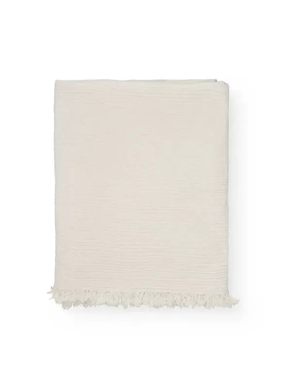 Cotton throw, Pure Ecru fra Aiayu