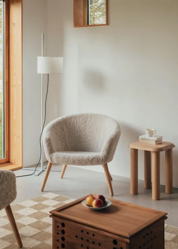 Ditzel Lounge Chair, lammeskind fra Fredericia Furniture