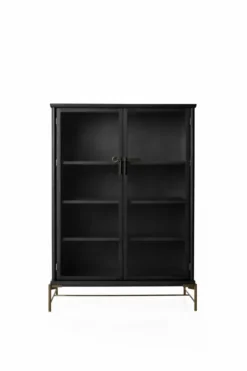 Dowry III kabinet, sort eg, clear glass fra Stellar Works