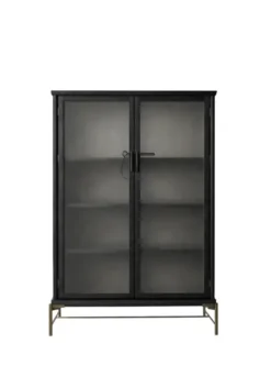 Dowry III kabinet, sort eg, frosted glass fra Stellar Works
