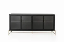 Dowry II kabinet, sort eg, frosted glass fra Stellar Works