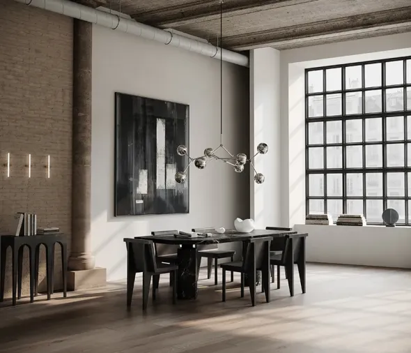 Drop Chandelier Globe, Chrome fra 101 Copenhagen