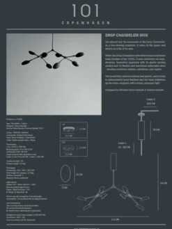 Drop Chandelier, mini oxidized fra 101 Copenhagen