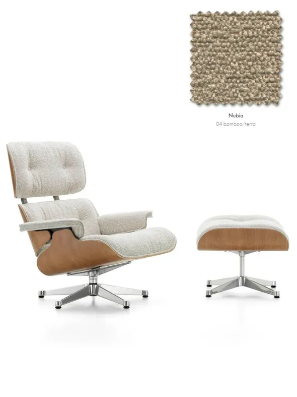 Eames Lounge Chair inkl. Fodskammel, valnød/Nubia fra Vitra