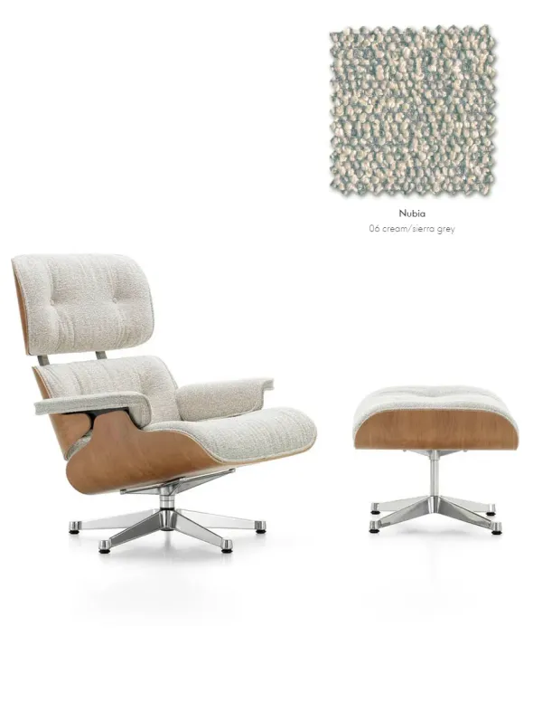 Eames Lounge Chair inkl. Fodskammel, valnød/Nubia fra Vitra