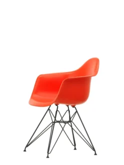 Eames Plastic Armchair DAR, sort pulverlakering fra Vitra