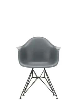 Eames Plastic Armchair DAR, sort pulverlakering fra Vitra