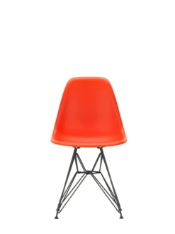 Eames Plastic Side Chair DSR, sort pulverlakeret fra Vitra