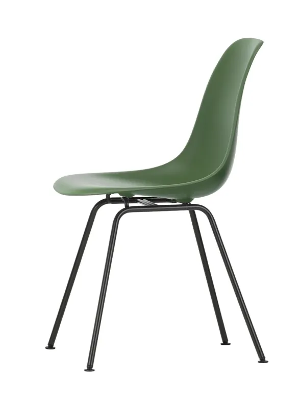 Eames Plastic Side Chair DSX, sort pulverlakeret fra Vitra