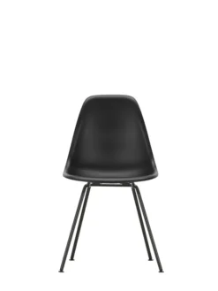 Eames Plastic Side Chair DSX, sort pulverlakeret fra Vitra