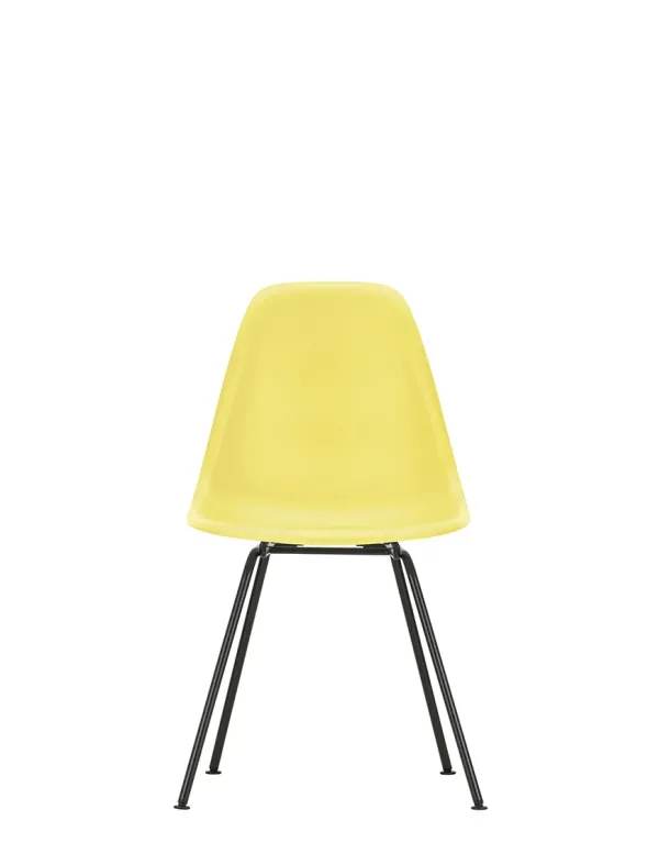 Eames Plastic Side Chair DSX, sort pulverlakeret fra Vitra