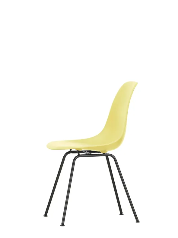 Eames Plastic Side Chair DSX, sort pulverlakeret fra Vitra