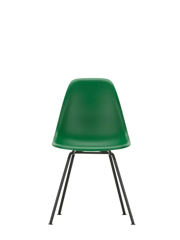 Eames Plastic Side Chair DSX, sort pulverlakeret fra Vitra