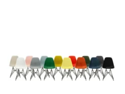 Eames Plastic Side Chair DSX, sort pulverlakeret fra Vitra