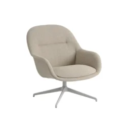 Fiber Lounge Armchair, Ecriture 240 grå swivel base fra Muuto