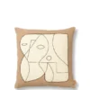 Figure Cushion, dark taupe/off-white fra Ferm Living