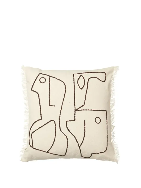 Figure Cushion, off-white/coffee fra Ferm Living