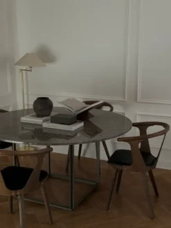 Florence Spisebord Ø145, gris du marais/beige grey fra New Works