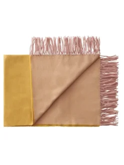 Franja Plaid, pink/yellow fra Silkeborg Uldspinderi