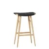 Freja barstol, eg, Leather Stripe Saddle Black fra Stellar Works