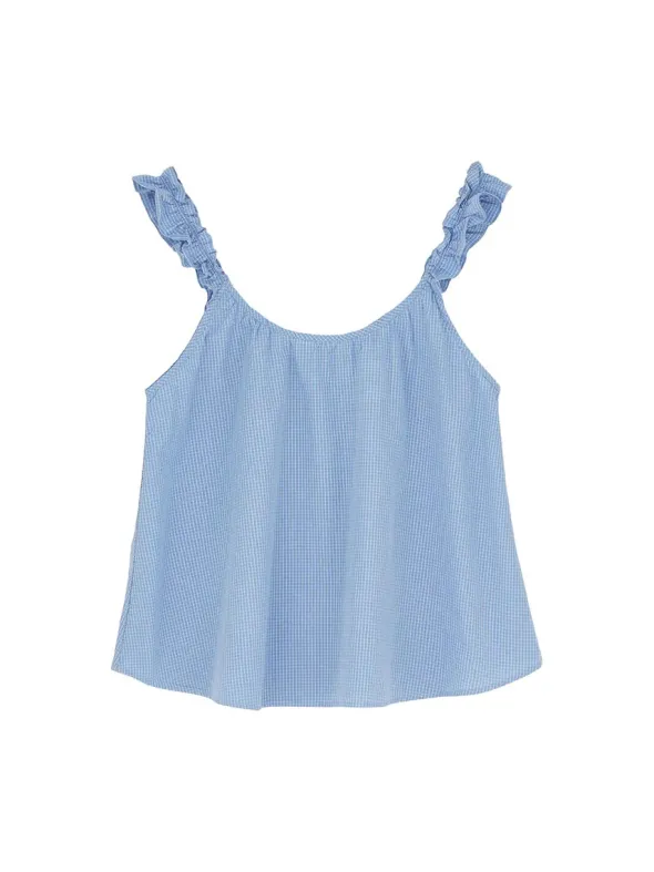Frill Top, check mix blue fra Aiayu