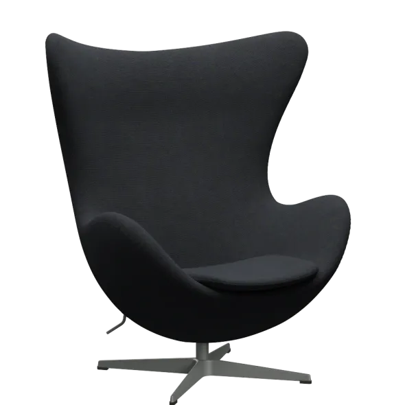 3316 Ægget loungestol, stel i silver grey af Arne Jacobsen