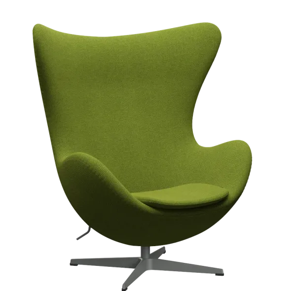 3316 Ægget loungestol, stel i silver grey af Arne Jacobsen