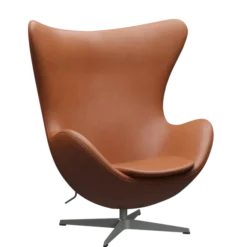 3316 Ægget loungestol, stel i silver grey af Arne Jacobsen