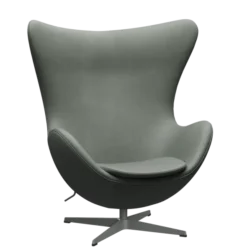 3316 Ægget loungestol, stel i silver grey af Arne Jacobsen