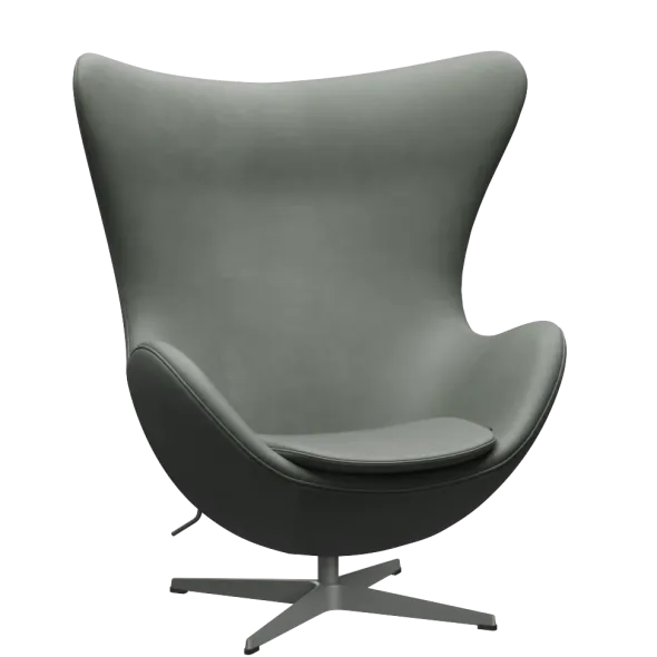 3316 Ægget loungestol, stel i silver grey af Arne Jacobsen