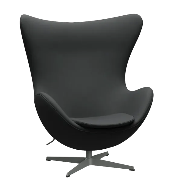3316 Ægget loungestol, stel i silver grey af Arne Jacobsen