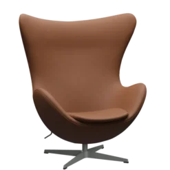 3316 Ægget loungestol, stel i silver grey af Arne Jacobsen