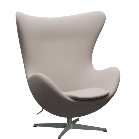 3316 Ægget loungestol, stel i silver grey af Arne Jacobsen