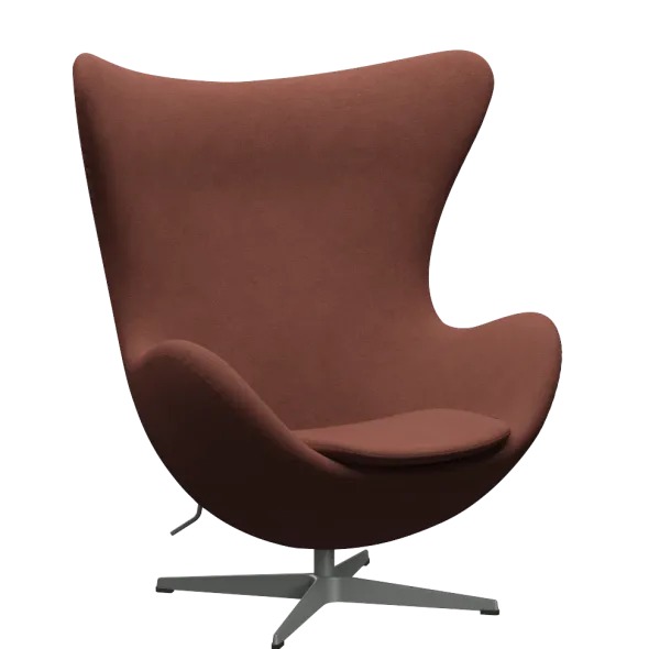 3316 Ægget loungestol, stel i silver grey af Arne Jacobsen